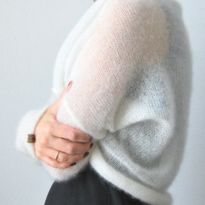 Bolero Shrug, Bolero, Mohair Bolero, Hochzeitspullover, Brautpullover, Brautpullover, Strickbolero, weißer Hochzeitsbolero, weiße Shrugs Bild 1