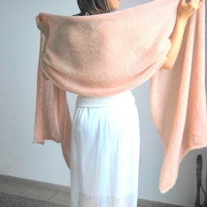 Pink sand alpaca silk scarf, oversize wraps for women, extra long winter alpaca shawl, bridal pink alpaca shawl, wedding pink accessories,