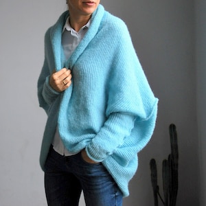 Blue silk hotsell cardigan