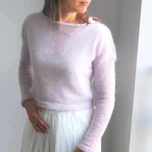 Mohair Pullover, Brautpullover, Braut Pullover, perlgrauer Pullover, Brautstrickjacke, Brautstrickjacke, Brautstrickjacke Bild 5