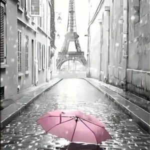 5D Diamond Art Kit - &#39;Parisian Rain&#39; 30x40cm full drill kit