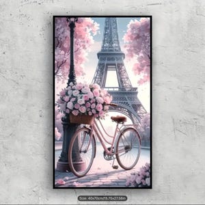 5D Diamond Art Kit - &#39;Parisian Bicycle&#39; 40x70cm full drill kit