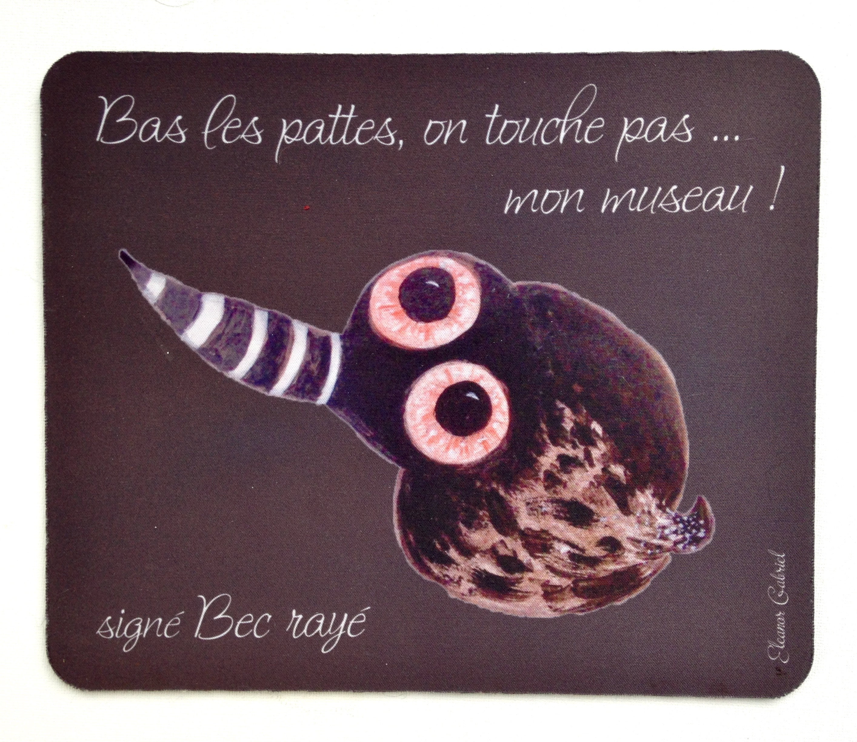 Tapis de Souris avec Oiseau Rigolo Au Bec Rayé