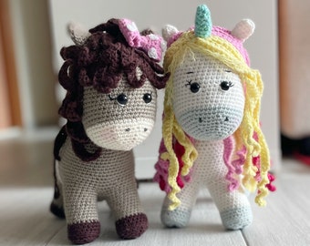 Crochet Pony and Unicorn PDF Instant Downloadable Pattern