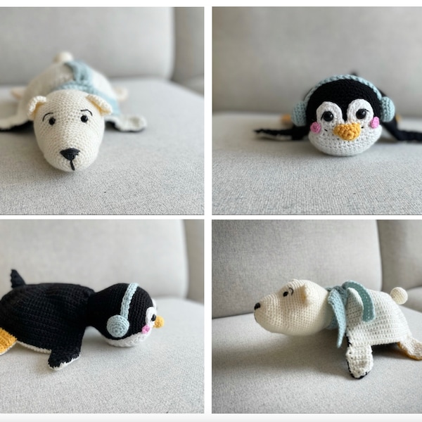 Crochet Penguin and Polar Bear PDF Instant Downloadable Pattern