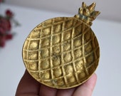 Vintage Brass Pineapple Jewelry Trinket Ring Dish Plate Tray Offering Plate Altar Piece Coin Catcher Pin Dish Fruit European Retro Art