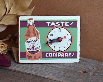 Metal escritorio reloj bebidas botella cerveza hogar mesa decoración padres hombres cumpleaños regalo oficina decoración pintado a mano bar restaurante arte reloj
