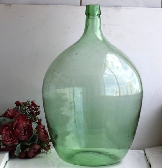 Vintage French Blue Pressed Decorative Glass Bottles - Set of 3.
