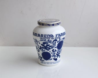 Vintage Amorena Fabbri Italienisches Glas Dekoratives Konservenglas Opalglas Selten 1990 Weiß Milchglasglas Kanister Topf Lagerung Keramik MCM Küche