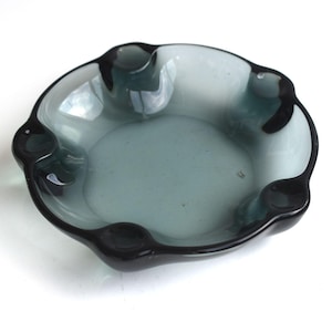 Vintage Wilhelm Wagenfeld WMF Geislingen Corona Tourmaline Green Smoked Glass Glass Ashtray Smokers Gift Tobacciana Cigarette Cigar Ash Tray