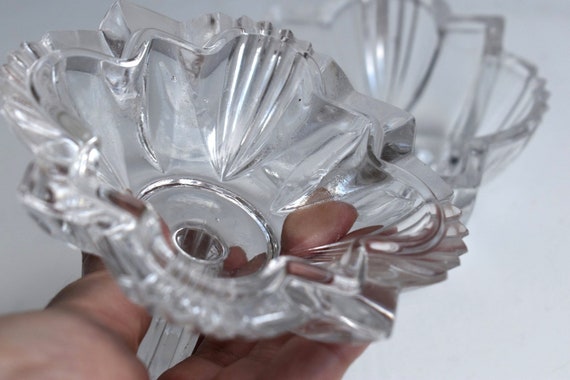 Vintage Cut Glass Clear Crystal Jewelry Trinket C… - image 4