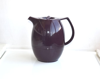 Vintage 1 L EMSA Germany Purple Thermos Jug Vacuum Flask Insulated Coffee Thermal Drinks Table Carafe Pitcher Germany European Pottery