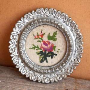 Vintage Framed Completed Cross Stitch Embroidery Gobelin Finished Picture Wall Decor Home Needlecraft Kitchen Decoration Rustic Cottage Art