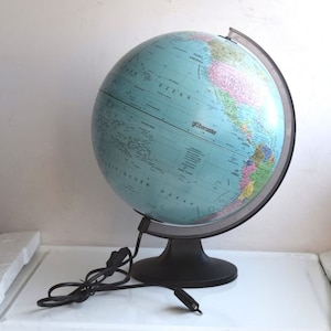 vintage World Spot Globe Lampe Bureau Lumière Globemaster Allemagne MCM Décor Ancienne Carte Milieu siècle Mobilier moderne
