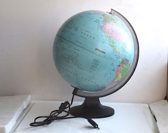 Vintage World Spot Globe Lamp Desk Light Globemaster Germany MCM Decor Old Map Mid Century Modern Furniture