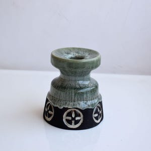 Vintage Frank Keramik Danmark Ceramic Candlestick Studio Art Pottery Art Deco Candle Stick Light Holder Candelabra MCM Lighting Pottery