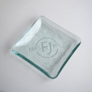 Vintage Aqua Glass Advertising MCM Helder Glazen Asbak Rokers Cadeau Tobacciana Sigaret Sigaar Asbak Tafel Decor