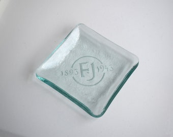 Vintage Aqua Glass Publicidad MCM Cenicero de vidrio transparente Fumadores Regalo Tobacciana Cigarrillo Cigarro Bandeja de ceniza Decoración de mesa