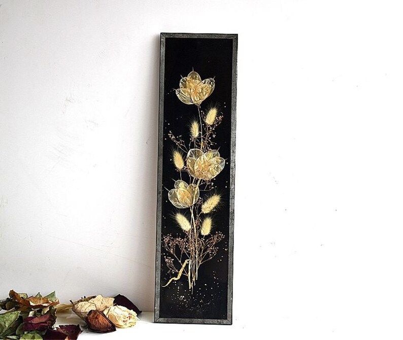 Vintage Dried Flower Wall Art Decor Framed Picture Pressed ...