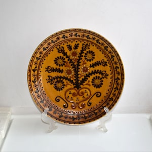 Vintage Rosenheim Ceramic Wall Hanging Plate Hand Painted European Germany Pottery Home Cottage Core Rustic Farmhouse Art
