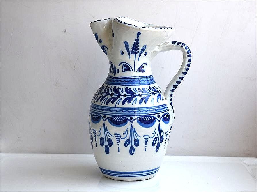 Hand Painted Sangria Pitcher, Ceramic, Various Decorations 26 Cm.10 Toledo  spain Sangría Pitcher Pot Sangaree 
