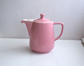 Vintage 900 ml Melitta Friesland Pink Porcelain Teapot Tea Coffee Pot Ceramic MCM Mid Century Modern Kitchen Pottery Germany Kitchenware