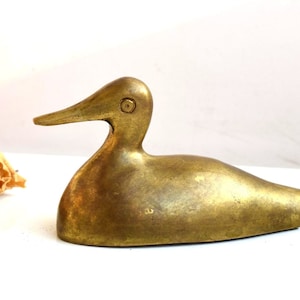 Vintage Brass Duck Goose Animal Bird Statue Bronze Paperweight Figurine West Germany European Art Desk Table Decor Retro Presse Papiers