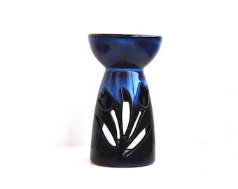 Essential Oil Diffuser Royal Blue Ceramic Oil Burner Hot Porcelain Room Fragrance Feng Shui Asian Aromatherapy Aroma Candle Warmer Painted