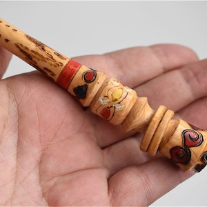 Vintage Cigarette Holder Wooden Hand Carved Engraved Relief , Gift for Smokers, Tobacciana Collectible MCM Mid Century Modern