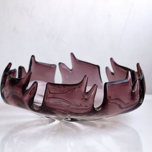 Vintage Murano Sommerso Amethyst Purple Venetian Glass Table Centrepiece Console Fruit Bowl European Italy MCM Pottery Art Deco Mouthblown
