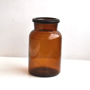 Vintage 900 ml Brown Glass Pharmacy Jar Bottle Retro Apothecary Decor Cabinet Chemist Medical Storage Bathroom Decor Medicine Container