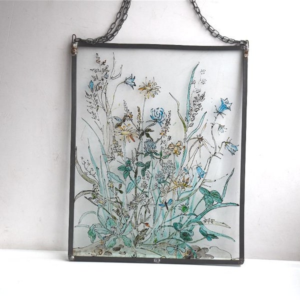 Flower Glass Wall Decor Etsy