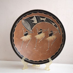 vintage 8&quot; Africain Savon Pierre Relief Plaque Bol MCM Art Décoration Sculpté À La Main Afrique Poterie