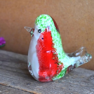 Vidrio Pájaro Pisapapeles Verde Rojo Mármol Cristal Arte Prensa Papeles Hecho a Mano Boca Soplada Estatua Estatuilla Arte Decoración del Hogar Regalo Familiar Europeo