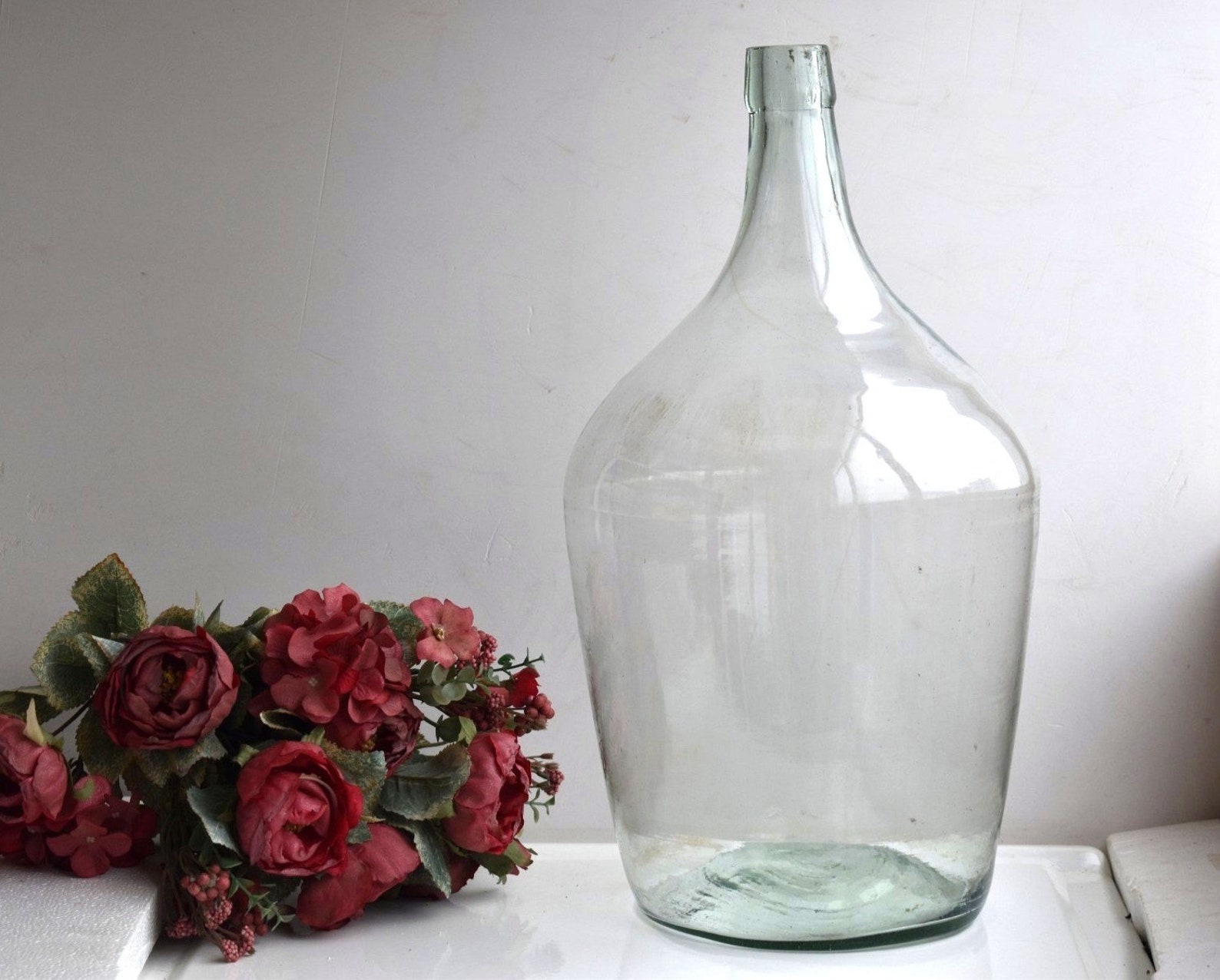 10 Liters Vintage XL Large Glass Wine Bottle Demijohn Etsy