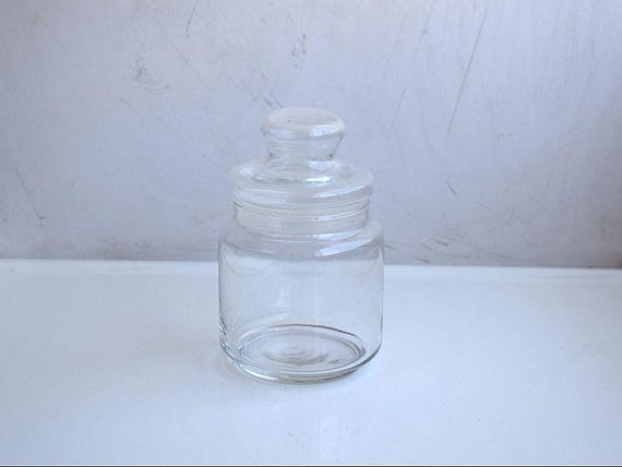 ヴィンテージ 400ml 透明ガラス ピクルス 蓋付き瓶 クロックポット