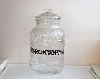 5 L Vintage 12" Tall Clear Glass Pickle Jar Rumtopf Storage Lid Container Canister Candy Spice Cookie Box Cup European MCM Pottery