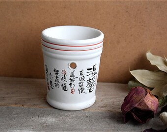 Ceramic Oil Burner Essential Oil Diffuser Hot White Porcelain Room Fragrance Feng Shui Aromatherapy Candle Warmer Painted Symbol Meditation