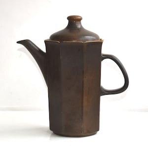 Vintage 1.2 L Feuerkrone Steinzeug Brown Stoneware Salt Glazed Ceramic Teapot Tea Pot Jug MCM Kitchen Pottery Germany European Kitchenware