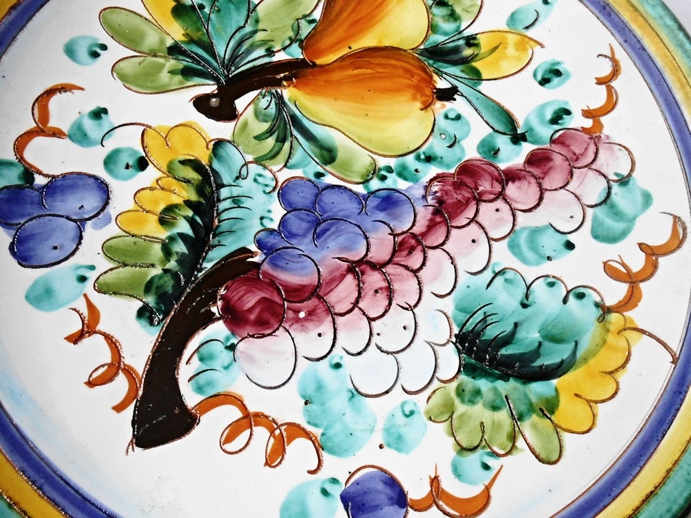 Vintage Italian Ceramic Wall Plate Hanging MCM Mid Century Italy Art ...