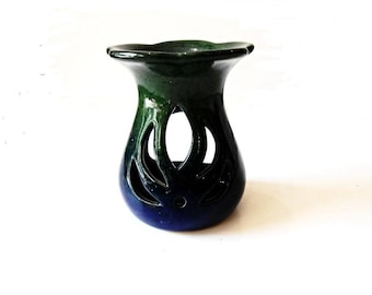 Essential Oil Diffuser Ceramic Burner Hot Blue Green Porcelain Room Fragrance Feng Shui Aromatherapy Diffuser Candle Warmer Hand Painted Art