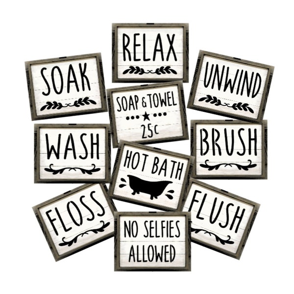 Bathroom Stencils Etsy