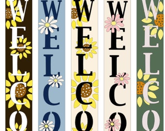 Set of 8 Individual Stencils for Making a DIY Welcome Sign,Reusable Porch Sign and Front Door Vertical Welcome Stencil Welcome Sign Stencils
