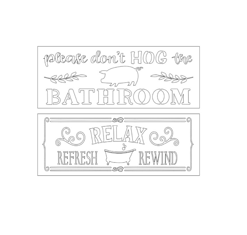 BATHROOM SIGN STENCILS. Reusable Stencils. Sign Painting. Etsy