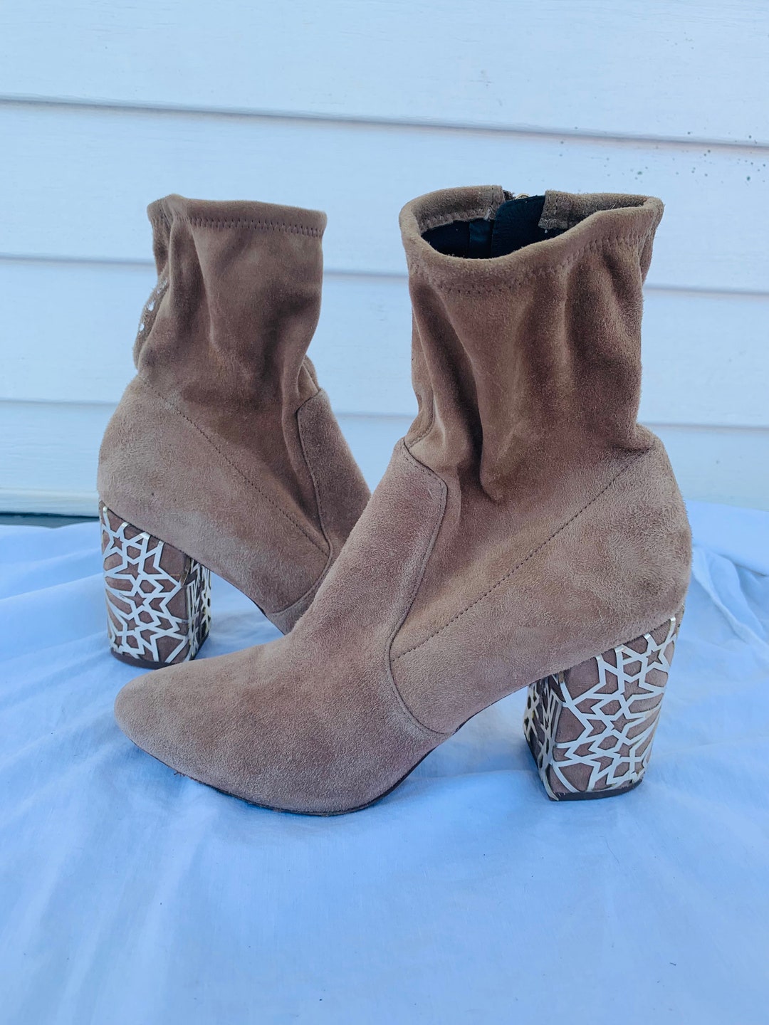 Taupe via Spiga Suede Booties