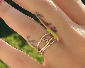 Silver Custom Initial Ring, Personalized Initial Ring, Letter Ring, Statement Rings, Initial Ring, Custom Jewelry, Gifts For Her