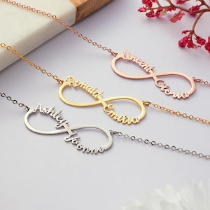 Personalized Infinity Name Necklace: Sterling Silver Multi-Name Jewelry