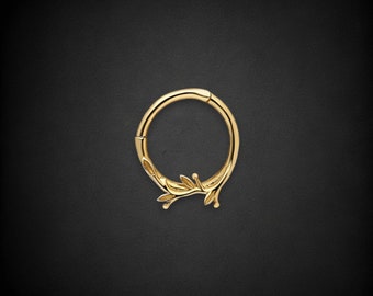 Pendiente de aro de bisagra de oro de 14K, anillo de tabique, anillo daith, regalo para ella, regalo para mamá