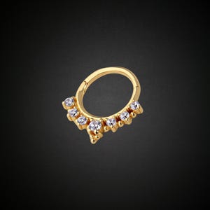 14K Solid Gold Septum Ring, Gold Daith Clicker, Septum Jewelry, Helix Earring, Cartilage Ring, Nose Ring, Gift For Her, Handmade Ring