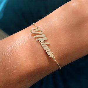 925K Personalized Name Bracelet • Custom Handwrite Name Bracelet • Initial Bracelet • Personalized Letter Bracelet • Dainty Custom Bracelet